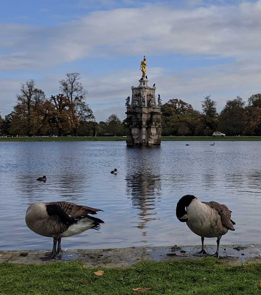 Diana Fountain, Bushy Park, Greater London, UK View of Diana Fountain, Bushy Park, Greater London, UK