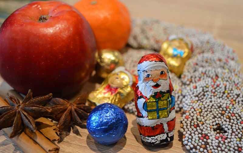 Christmas sweets and fruit